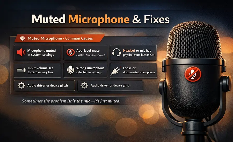 Muted Microphone? How to Fix App, System, Hardware, and Permission Issues